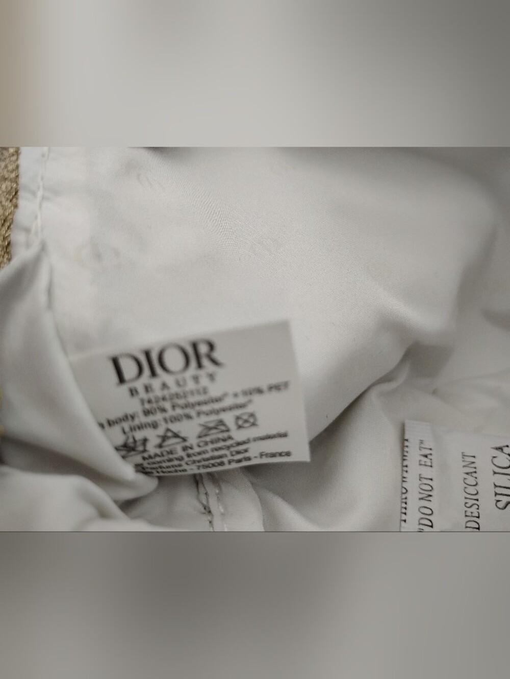 Dior Gold & White Cosmetic Pouch- BRAND NEW IN THE BOX 7"L X4. 5" - Picture 7 of 7